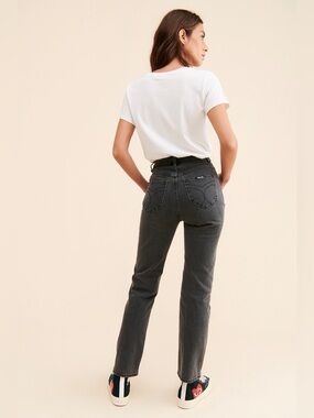 Rolla's  Original High-Rise Straight Leg Jeans in Washed Black 26 NWOT